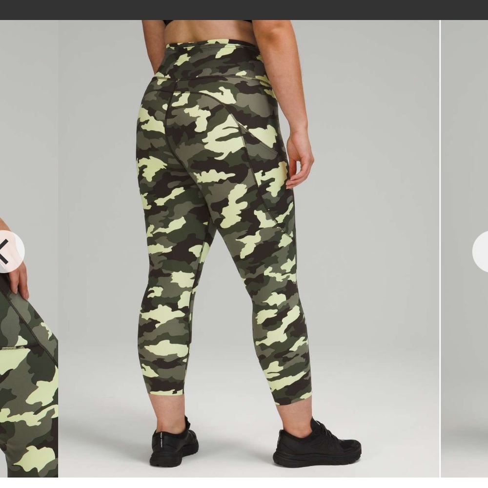 Lululemon Fast and Free Tight 25" Heritage 365 Camo‎ Crispin Green Multi